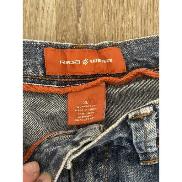 Vintage Y2K Rocawear Baggy Skater Hiphop Denim Jeans Embroidered Blue Size 36 - Picture 5 of 9